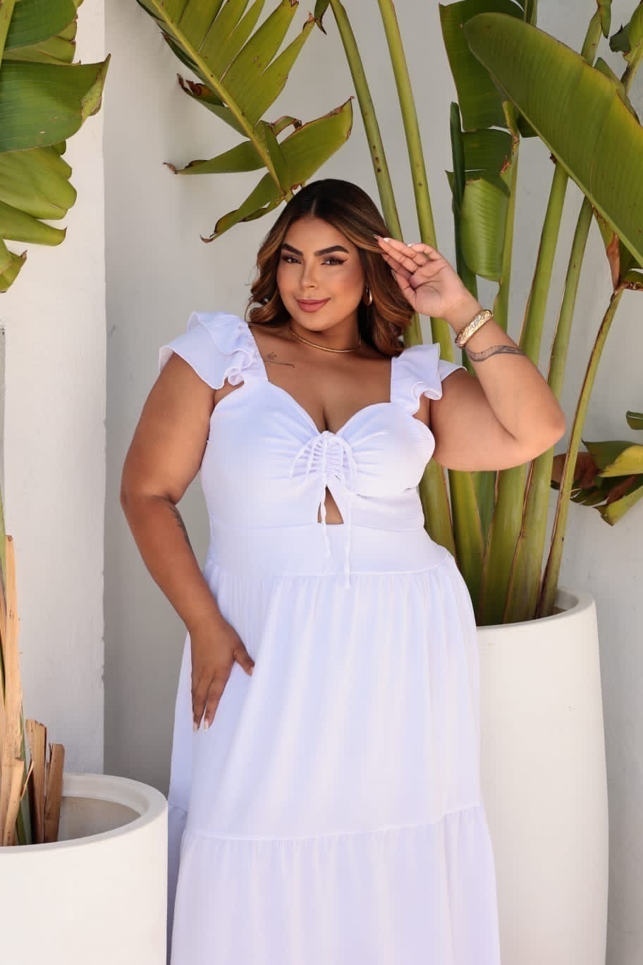 Vestido Plus Size Longo Alça Fantini