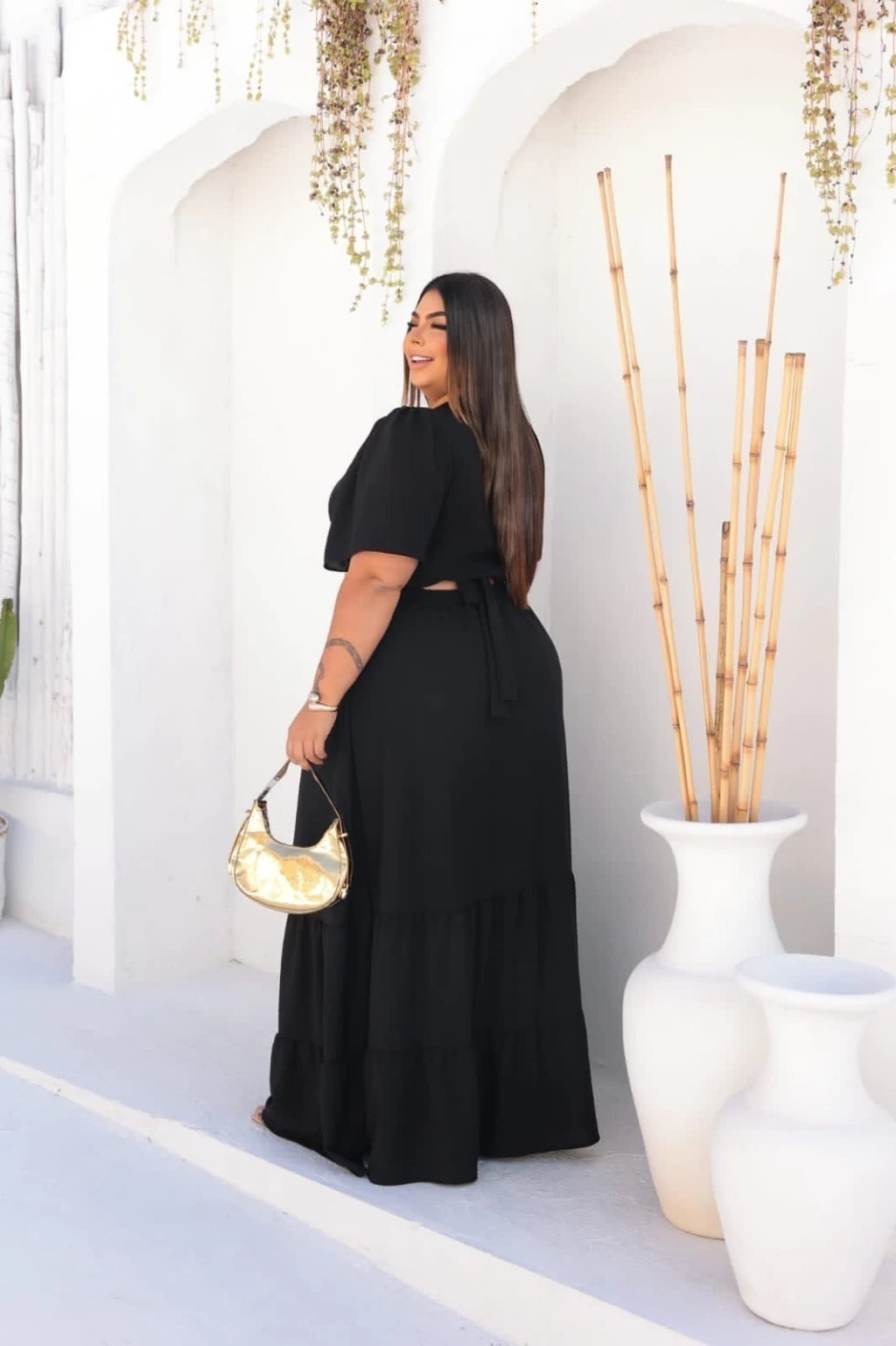 Conjunto Cropped e Saia