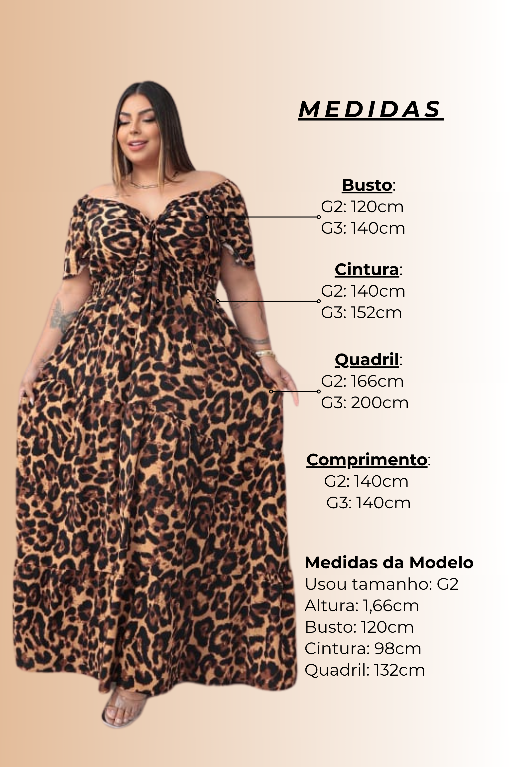 Vestido Isis Animal Print Onça