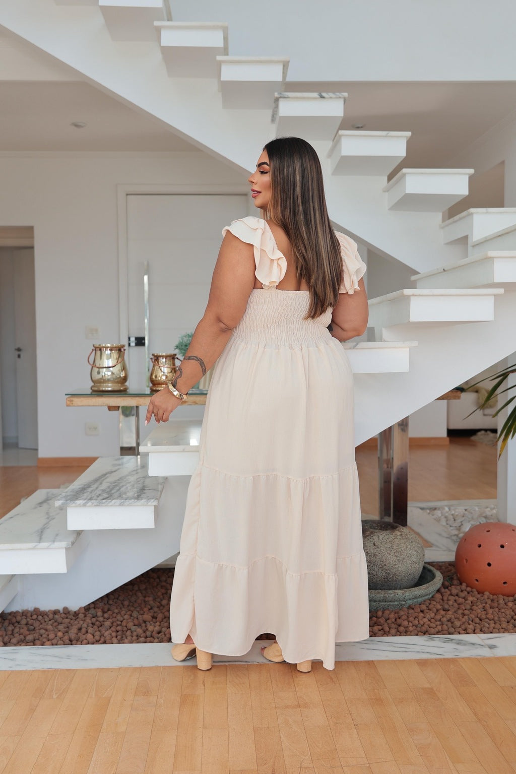 Vestido Plus Size Longo Alça Fantini
