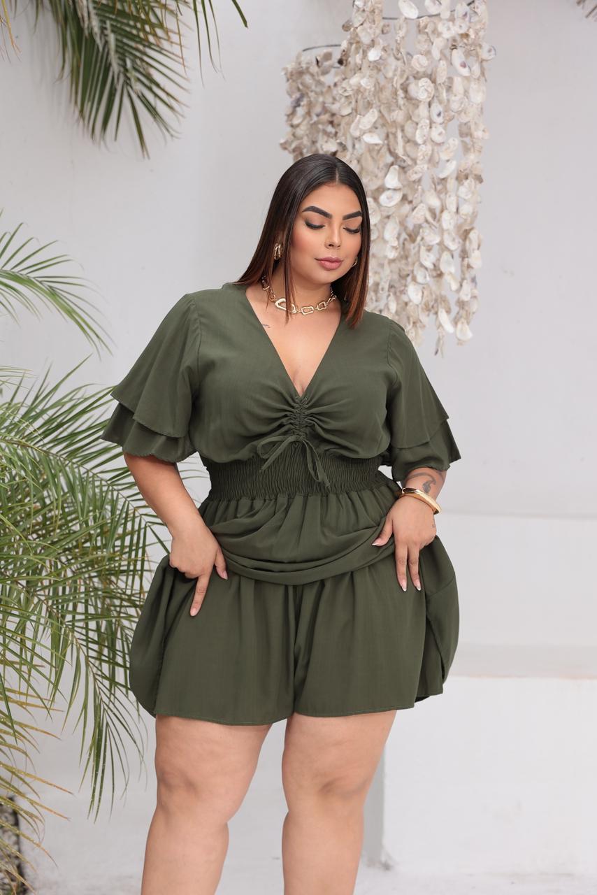 Macaquinho Shorts e Saia Léa