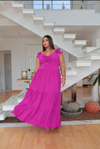 Vestido Plus Size Longo Alça Fantini