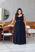 Vestido Plus Size Longo Alça Fantini