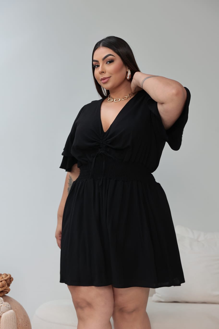 Macaquinho Shorts e Saia Léa