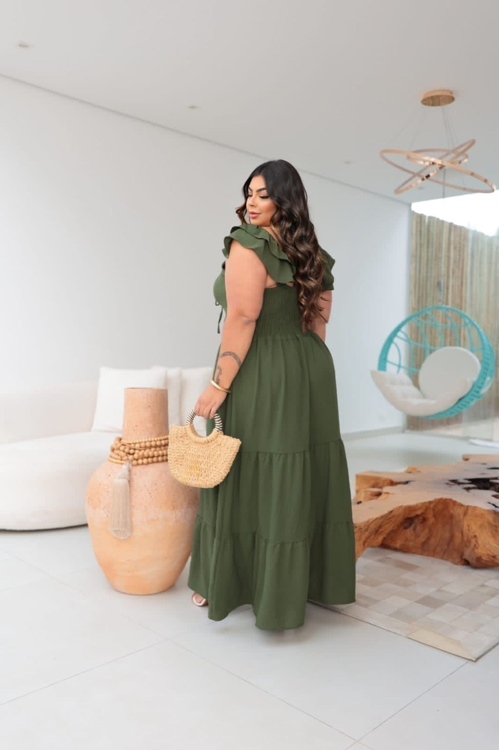 Vestido Plus Size Longo Alça Fantini