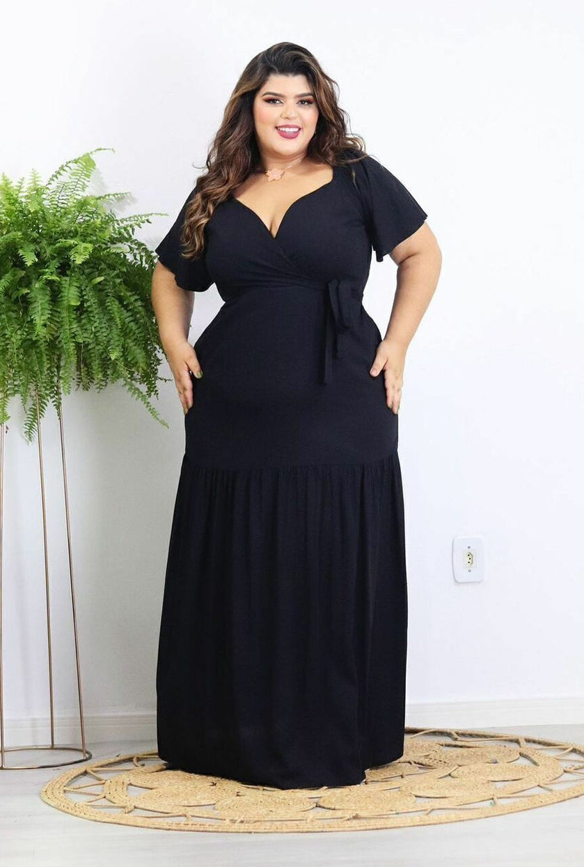 Curvy Sara Plus Size Clothing Bodycon Dress Black Party Dresses