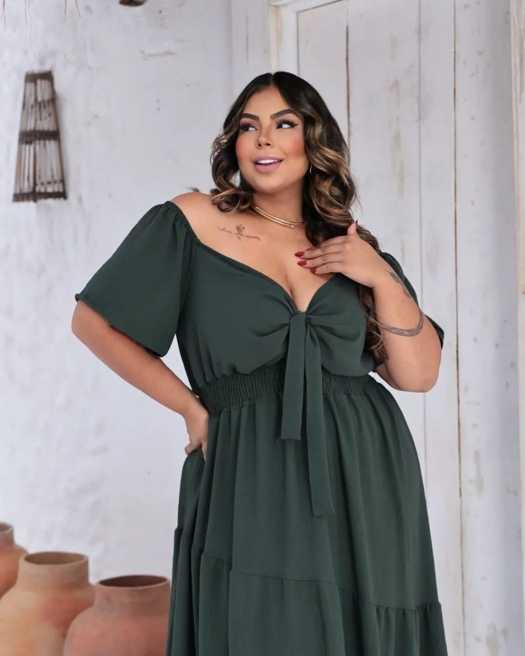 Vestido Isis Verde Musgo