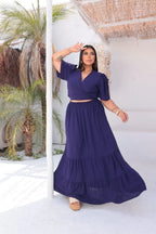 Conjunto Cropped e Saia