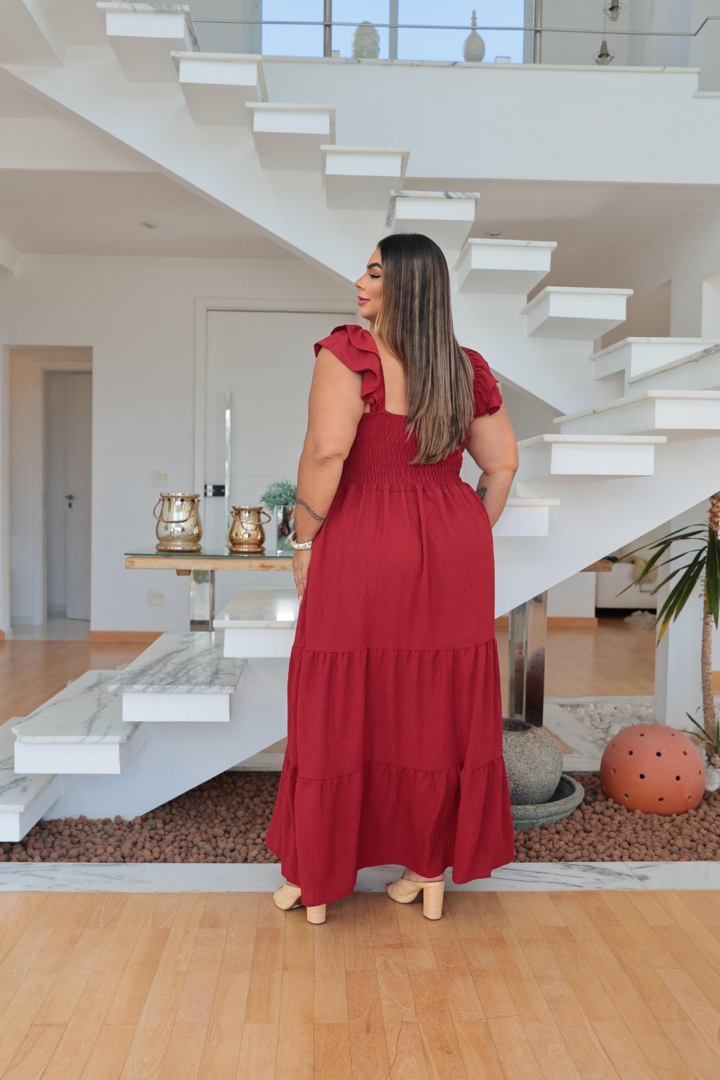 Vestido Plus Size Longo Alça Fantini